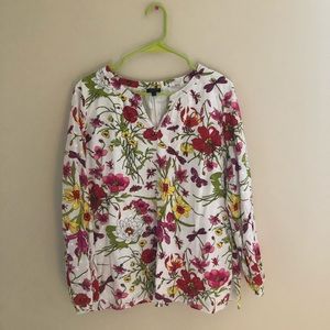 Long Sleeve Talbots Floral Shirt